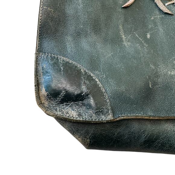 BED STU  BRUNA Leather Shoulder Bag in DARK TEAL LUX ICICLE RUSTIC - Picture 7 of 9